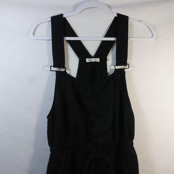Honey Punch Black Romper Shortalls Pockets Size M - Picture 3 of 10
